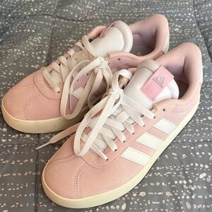Adidas Women's Soft Pink and White Sneakers GUC